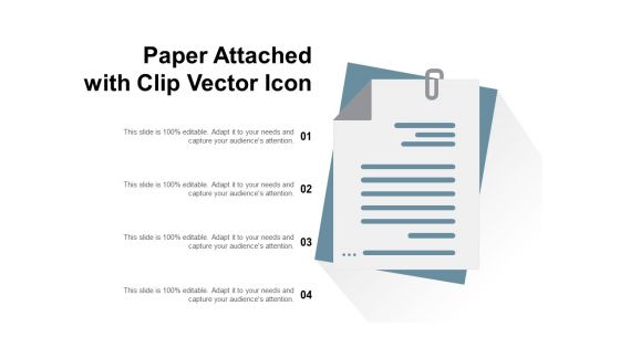Paper Attached With Clip Vector Icon Ppt PowerPoint Presentation Infographics Objects PDF