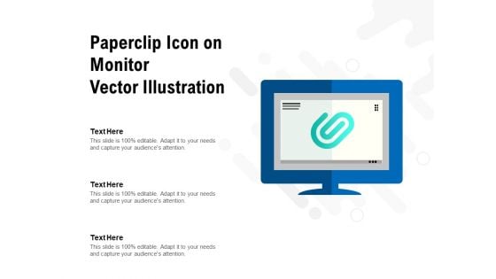 Paperclip Icon On Monitor Vector Illustration Ppt PowerPoint Presentation File Rules PDF