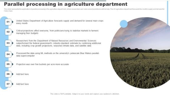 Parallel Processing In Agriculture Department Ppt PowerPoint Presentation Diagram PDF