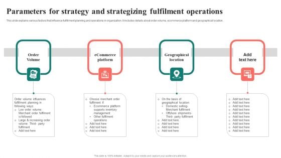 Parameters For Strategy And Strategizing Fulfilment Operations Microsoft PDF Parameters For Strategy And Strategizing Fulfilment Operations Microsoft PDF
