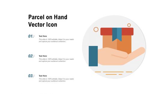 Parcel On Hand Vector Icon Ppt PowerPoint Presentation Portfolio Graphics PDF