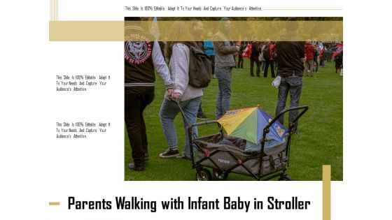 Parents Walking With Infant Baby In Stroller Ppt PowerPoint Presentation Gallery Background Image PDF