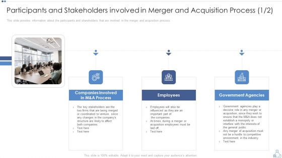 Participants And Stakeholders Involved In Merger And Acquisition Process Agencies Pictures PDF