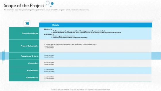 Partner Engagement Planning Procedure Scope Of The Project Ideas PDF