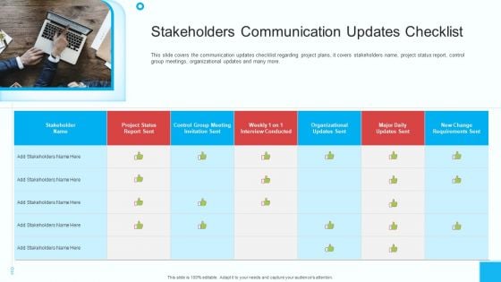 Partner Engagement Strategy Initiative Stakeholders Communication Updates Checklist Inspiration PDF