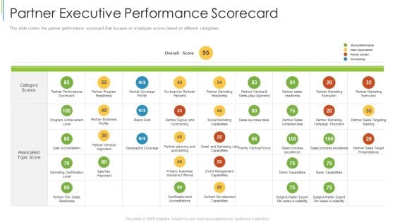 Partner Executive Performance Scorecard Ppt Gallery Inspiration PDF