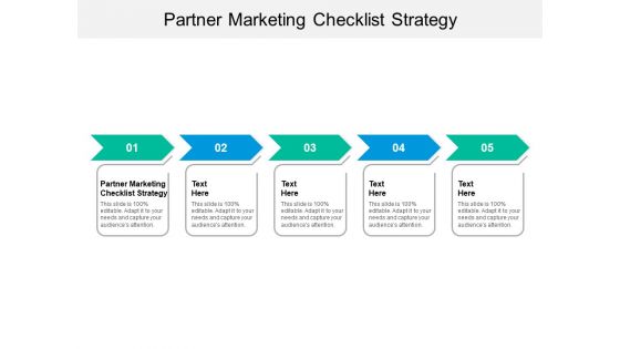 Partner Marketing Checklist Strategy Ppt PowerPoint Presentation Pictures Gallery Cpb
