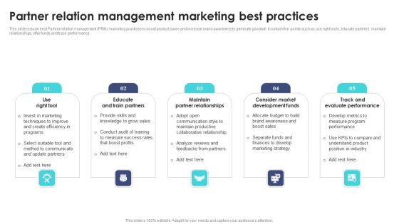 Partner Relation Management Marketing Best Practices Ppt PowerPoint Presentation File Infographic Template PDF