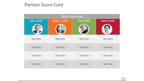 Partner Score Card Ppt PowerPoint Presentation Layouts Portrait