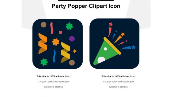 Party Popper Clipart Icon Ppt PowerPoint Presentation Gallery Smartart PDF