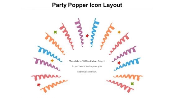 Party Popper Icon Layout Ppt PowerPoint Presentation File Deck PDF