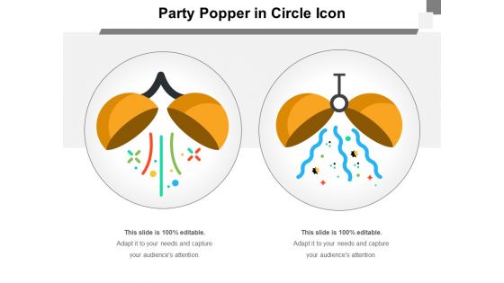 Party Popper In Circle Icon Ppt PowerPoint Presentation Gallery Structure PDF