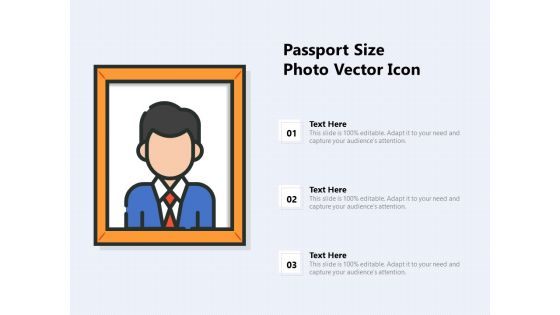 Passport Size Photo Vector Icon Ppt PowerPoint Presentation Show Infographic Template PDF