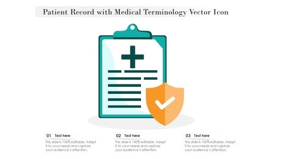 Patient Record With Medical Terminology Vector Icon Ppt PowerPoint Presentation Ideas Demonstration PDF