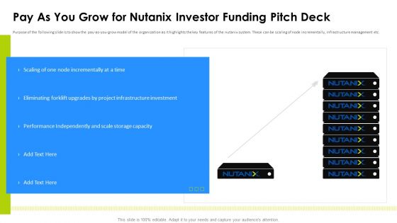 Pay As You Grow For Nutanix Investor Funding Pitch Deck Tips Mockup PDF