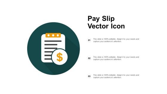 Pay Slip Vector Icon Ppt PowerPoint Presentation File Objects