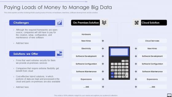 Paying Loads Of Money To Manage Big Data Ppt PowerPoint Presentation File Files PDF