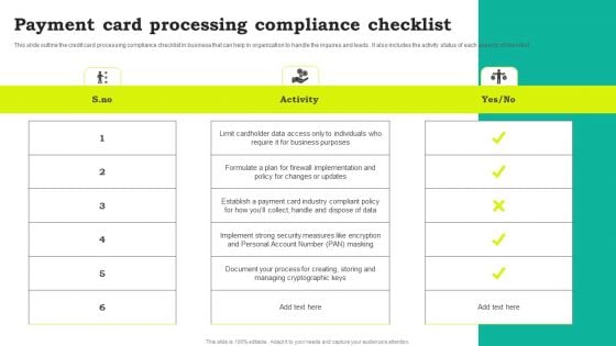 Payment Card Processing Compliance Checklist Rules PDF