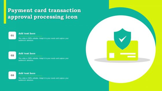 Payment Card Transaction Approval Processing Icon Elements PDF