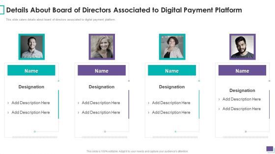 Payment Gateway Firm Details About Board Of Directors Associated To Digital Payment Brochure PDF