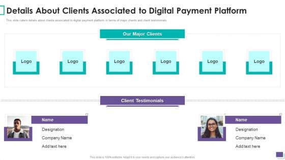 Payment Gateway Firm Details About Clients Associated To Digital Payment Platform Clipart PDF