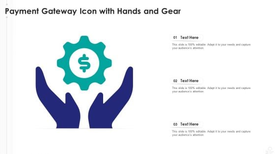 Payment Gateway Icon With Hands And Gear Background PDF