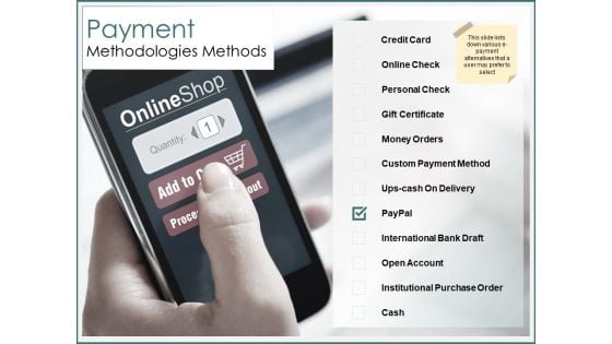 Payment Methodologies Methods Ppt PowerPoint Presentation Example