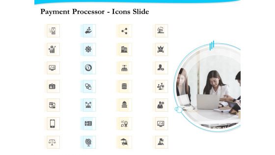 Payment Processor Icons Slide Brochure PDF