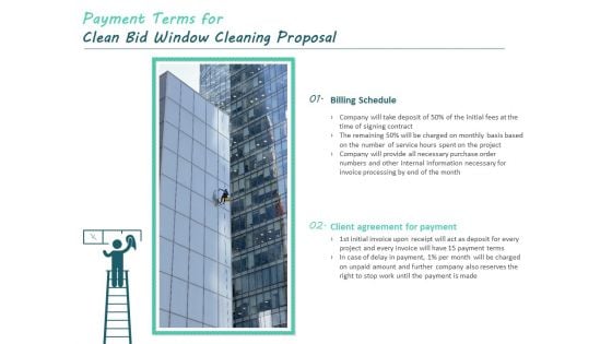 Payment Terms For Clean Bid Window Cleaning Proposal Ppt Infographic Template Infographic Template PDF