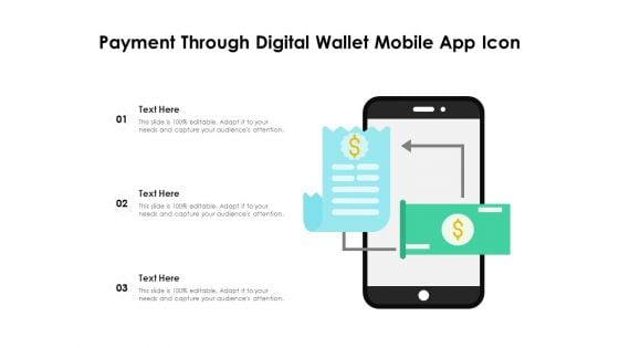 Payment Through Digital Wallet Mobile App Icon Ppt PowerPoint Presentation Model Aids PDF