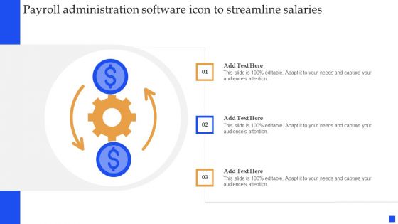 Payroll Administration Software Icon To Streamline Salaries Portrait PDF