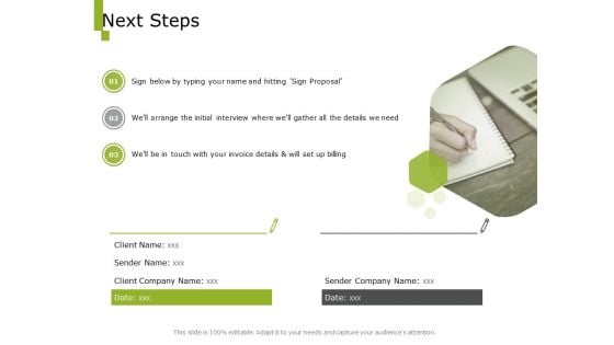 Paysheet Offshoring Company Next Steps Ppt Slides Guide PDF