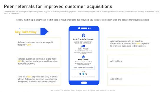 Peer Referrals For Improved Customer Acquisitions Formats PDF