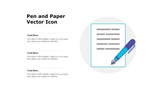 Pen And Paper Vector Icon Ppt PowerPoint Presentation Infographics Visuals PDF