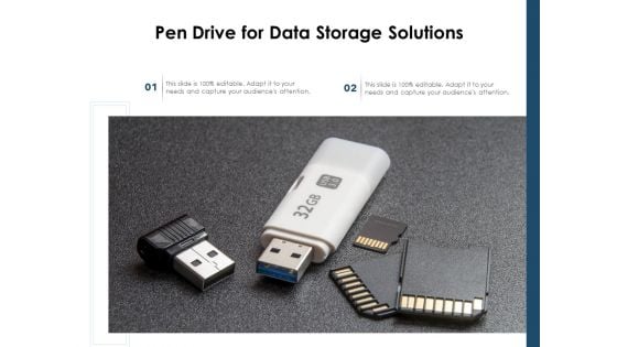 Pen Drive For Data Storage Solutions Ppt PowerPoint Presentation File Slides PDF