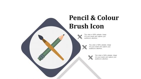 Pencil And Colour Brush Icon Ppt PowerPoint Presentation Summary Master Slide