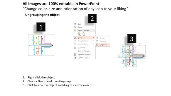 Pencil Arrows Flow Chart With Icons Powerpoint Template