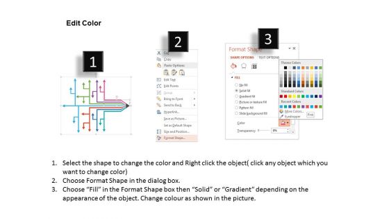 Pencil Arrows Flow Chart With Icons Powerpoint Template