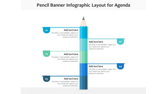 Pencil Banner Infographic Layout For Agenda Ppt PowerPoint Presentation Gallery Design Inspiration PDF