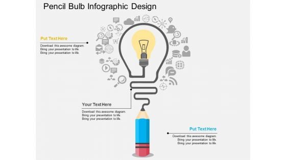 Pencil Bulb Infographic Design Powerpoint Template