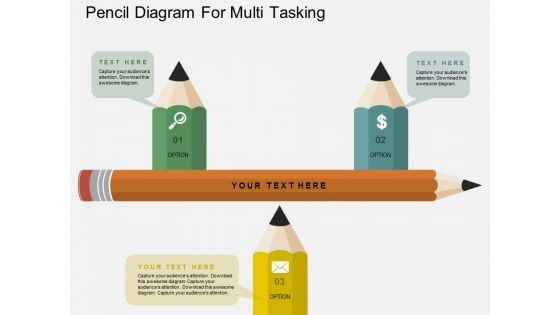 Pencil Diagram For Multi Tasking Powerpoint Template