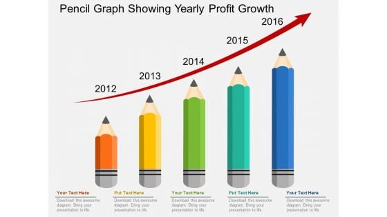 Pencil Graph Showing Yearly Profit Growth Powerpoint Templates