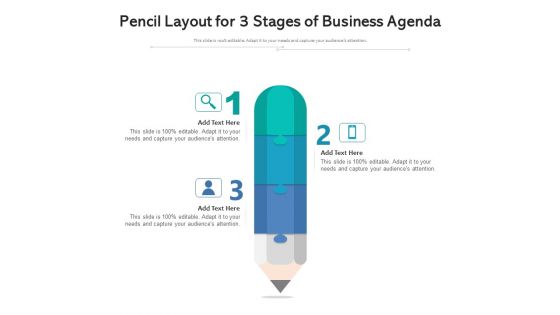 Pencil Layout For 3 Stages Of Business Agenda Ppt PowerPoint Presentation Gallery Influencers PDF