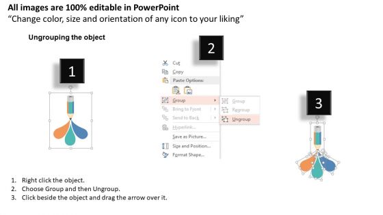 Pencil With Colored Tags And Icons Powerpoint Template