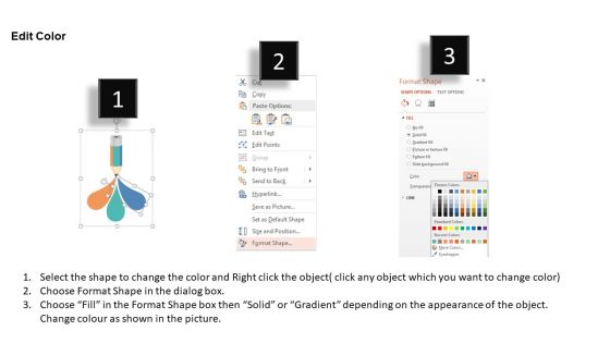 Pencil With Colored Tags And Icons Powerpoint Template