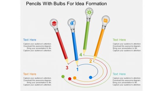 Pencils With Bulbs For Idea Formation Powerpoint Templates
