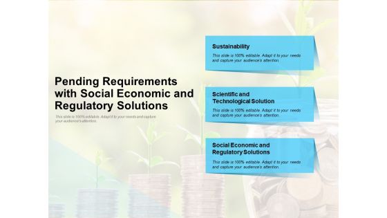 Pending Requirements With Social Economic And Regulatory Solutions Ppt PowerPoint Presentation Gallery Background Designs PDF Pending Requirements With Social Economic And Regulatory Solutions Ppt PowerPoint Presentation Gallery Background Designs PDF