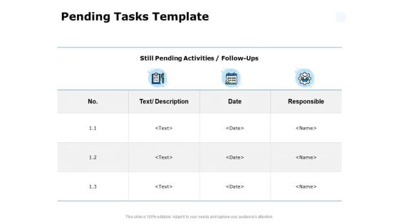 Pending Tasks Template Ppt PowerPoint Presentation Summary Slide