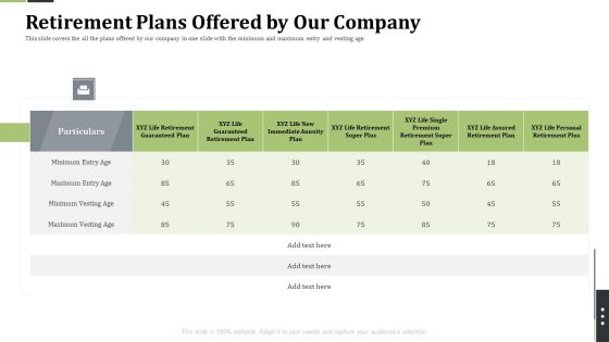 Pension Alimony Retirement Plans Offered By Our Company Information PDF