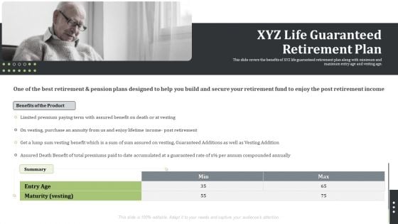 Pension Alimony XYZ Life Guaranteed Retirement Plan Download PDF